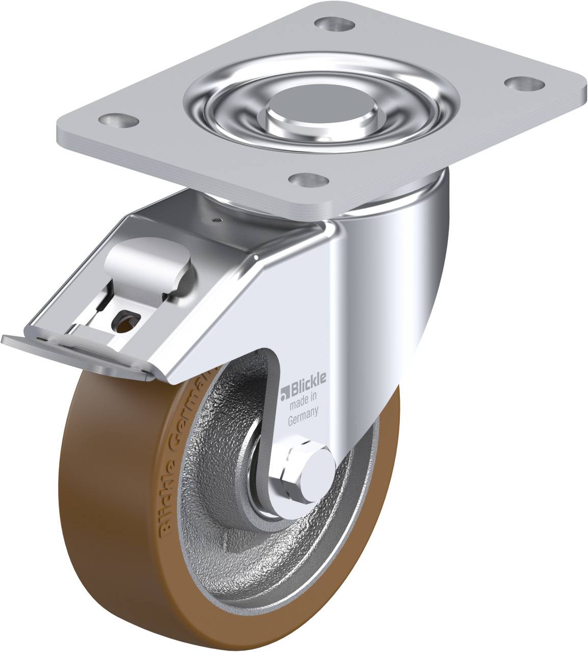 Blickle 742232 LH-GB 125K-3-FI Kółko skrętne z hamulcem Średnica koła: 125 mm Maksymalne obciążenie: 550 kg 1 szt. - obrazek 1
