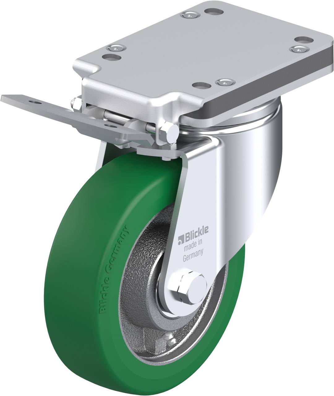 Blickle 852389 LH-GST 160K-IS Kółko skrętne z hamulcem Średnica koła: 160 mm Maksymalne obciążenie: 600 kg 1 szt. - obrazek 1