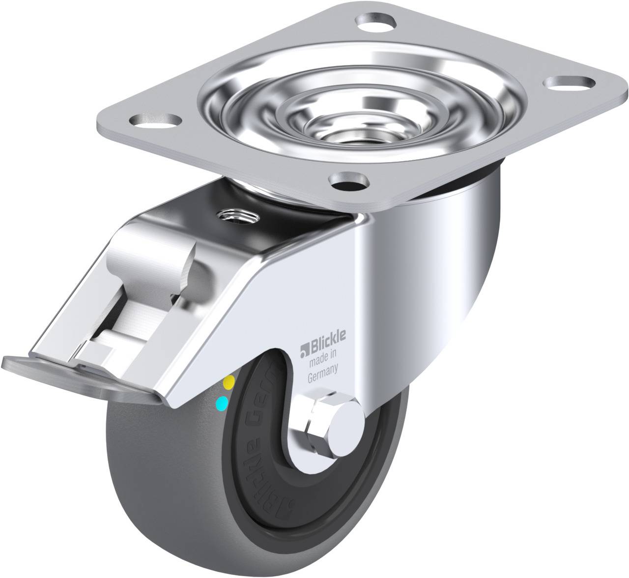 Blickle 849845 LE-TPA 80KFD-FI-ELS Kółko skrętne z hamulcem Średnica koła: 80 mm Maksymalne obciążenie: 65 kg 1 szt. - obrazek 1