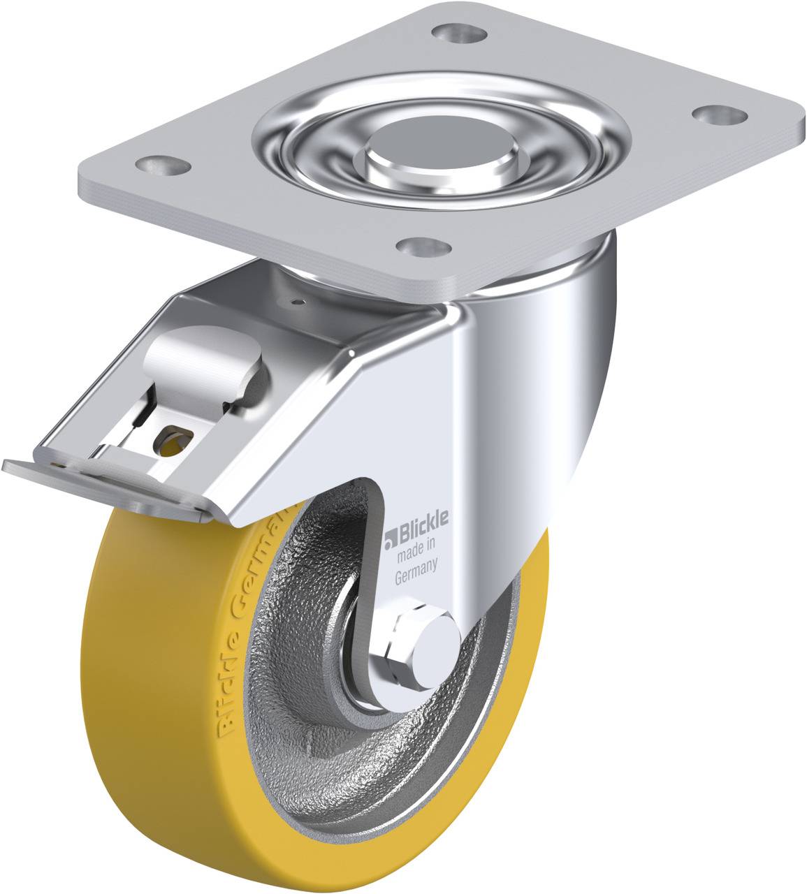 Blickle 627729 LH-GTH 125K-3-FI Kółko skrętne z hamulcem Średnica koła: 125 mm Maksymalne obciążenie: 550 kg 1 szt. - obrazek 1