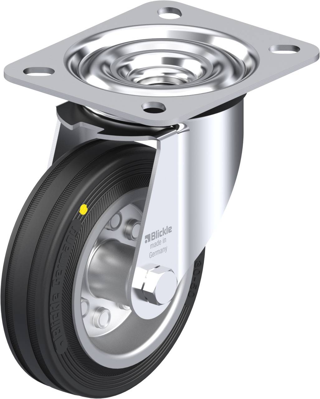 Blickle 608919 LE-VE 100R-EL Kółko skrętne Średnica koła: 100 mm Maksymalne obciążenie: 70 kg 1 szt. - obrazek 1