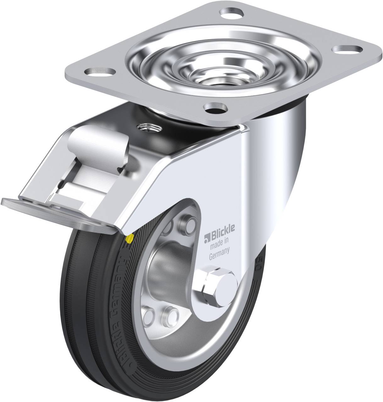 Blickle 604785 LE-VE 100R-FI-EL Kółko skrętne z hamulcem Średnica koła: 100 mm Maksymalne obciążenie: 70 kg 1 szt. - obrazek 1