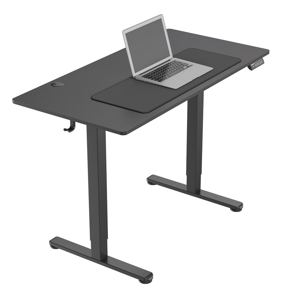 Biurko elektryczne 120x60 cm Zyonix TEVON Black Carbon - obrazek 1