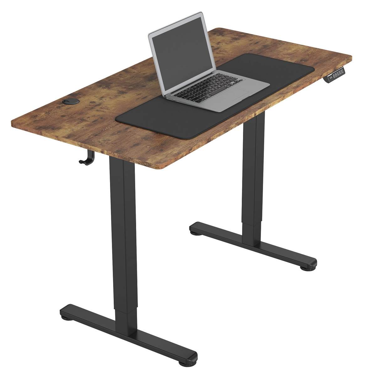 Biurko elektryczne 120x60 cm Zyonix TEVON Black Rustical Oak - obrazek 1