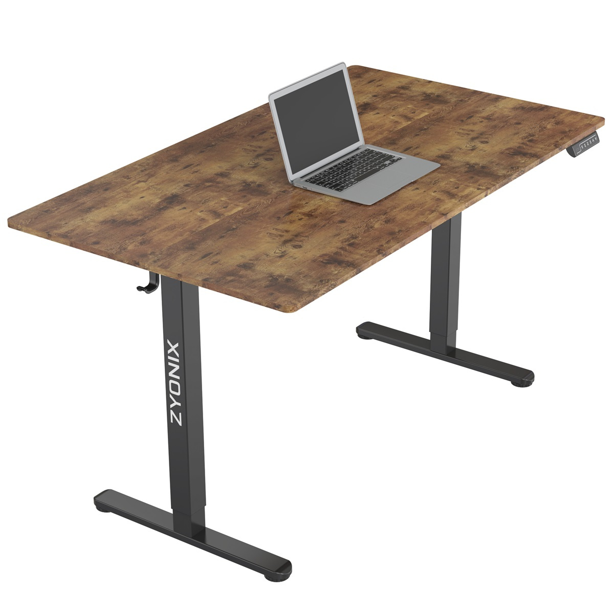 Biurko elektryczne 140x80 cm Zyonix AXIS Black Rustical Oak - obrazek 1
