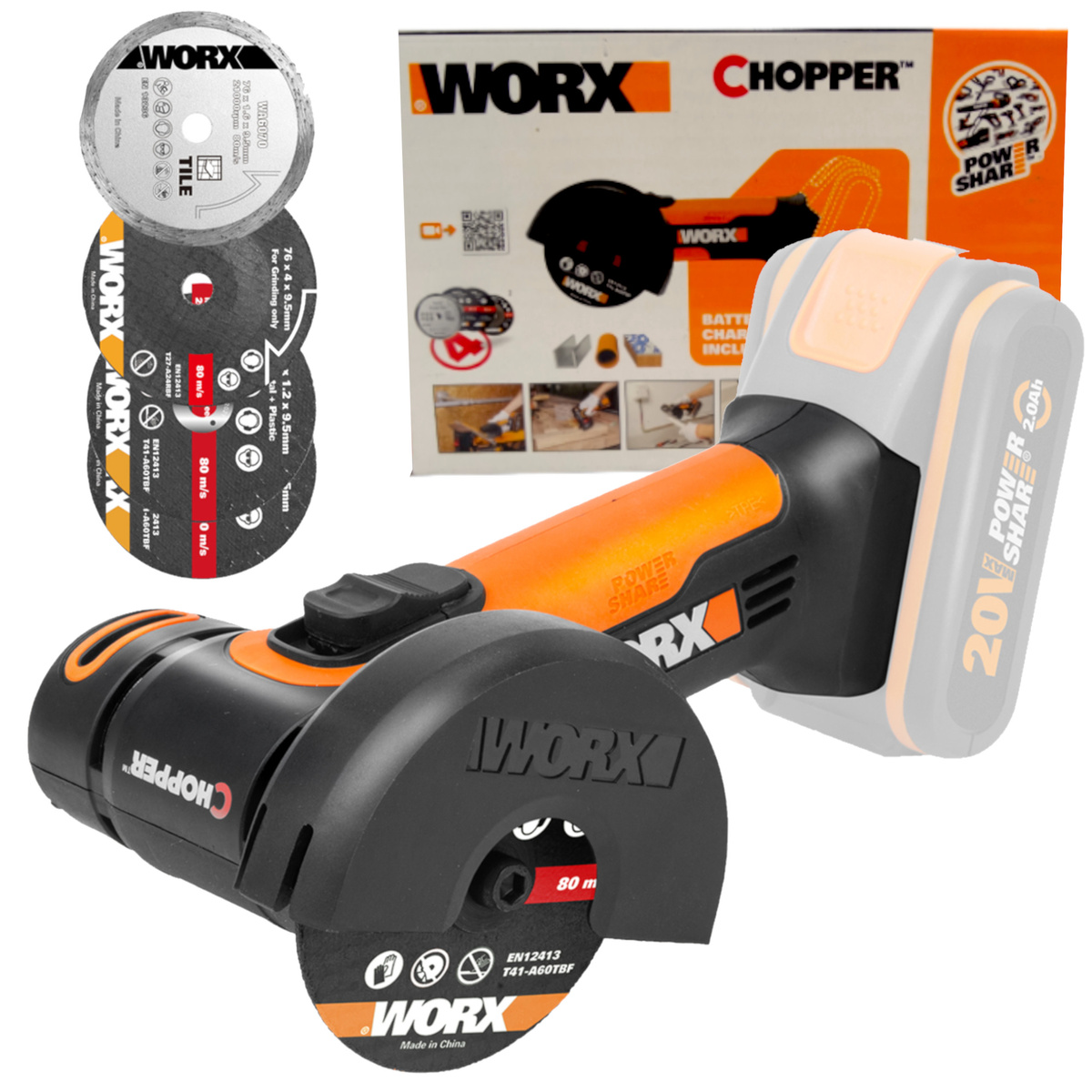 Mini szlifierka kątowa Worx WX801.9 - obrazek 1