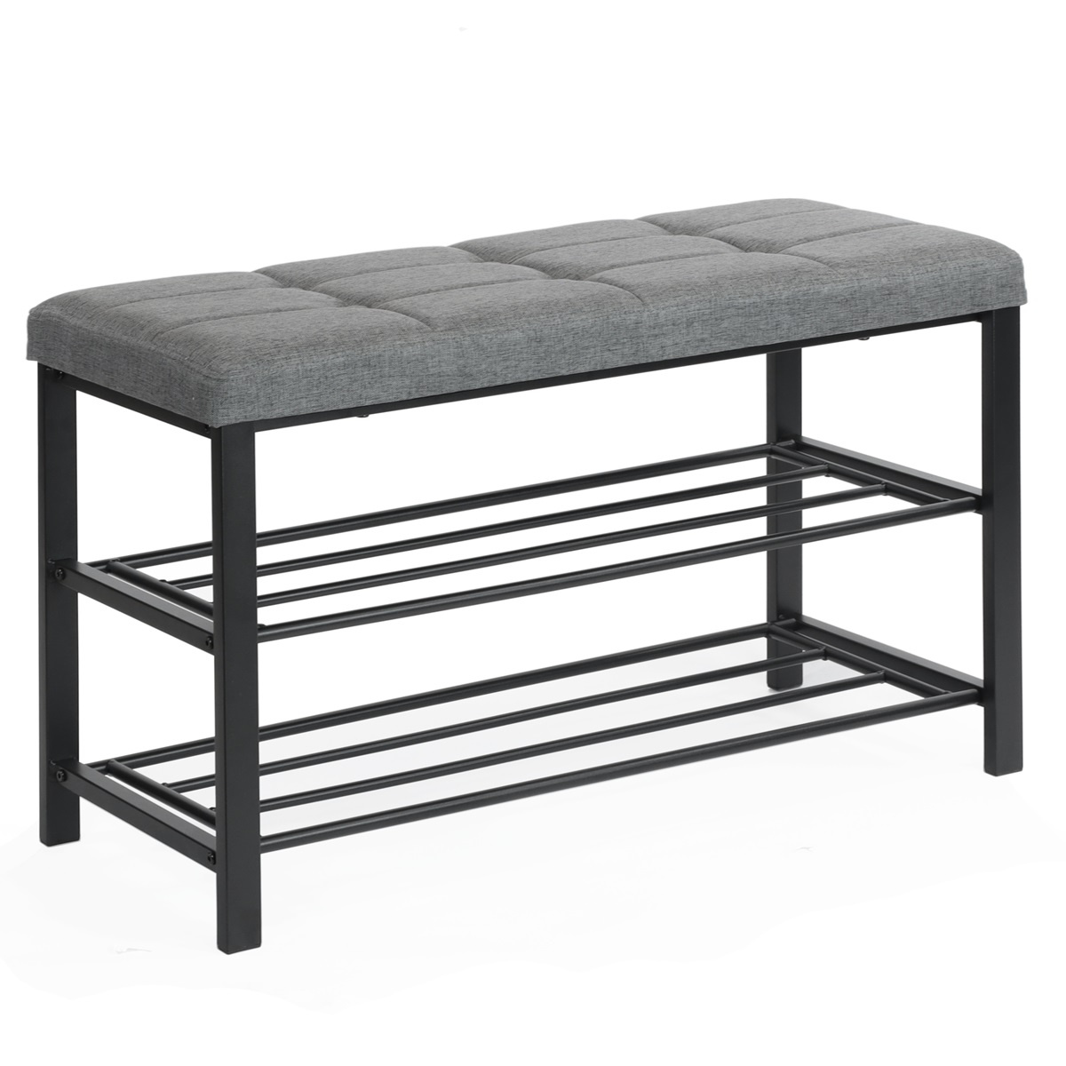 Półka na buty z siedziskiem Belivio STELLA Balck/Grey - obrazek 1