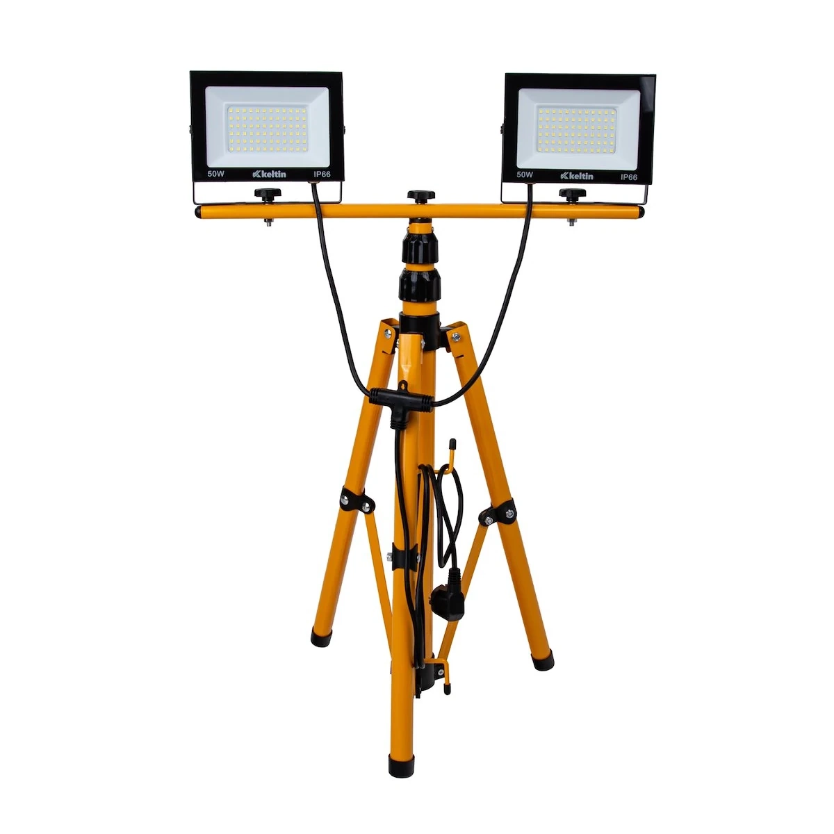 Reflektor budowlany LED ze statywem 2×50 W 4500 K Geko K02054