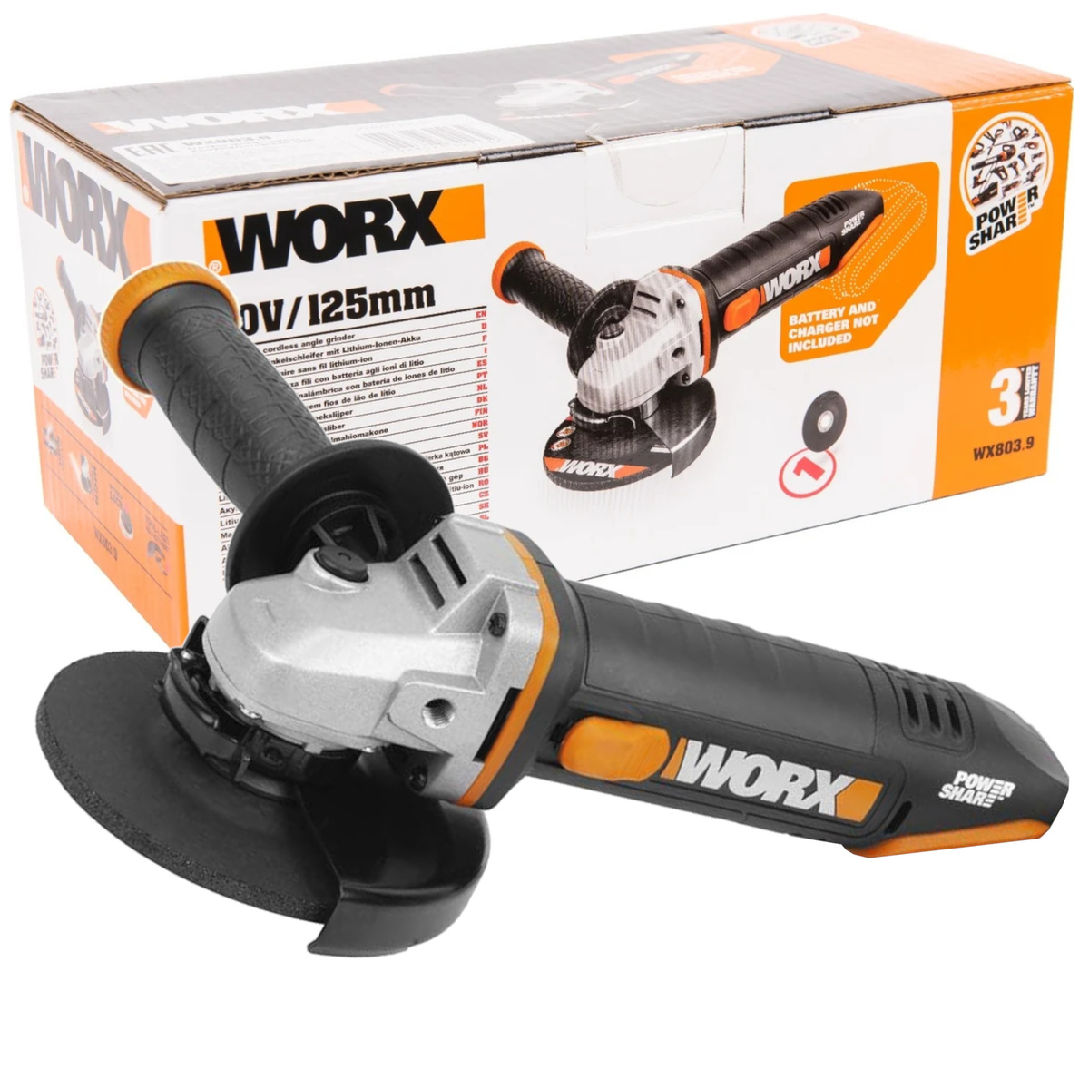 Szlifierka kątowa Worx WX803.9 - obrazek 1