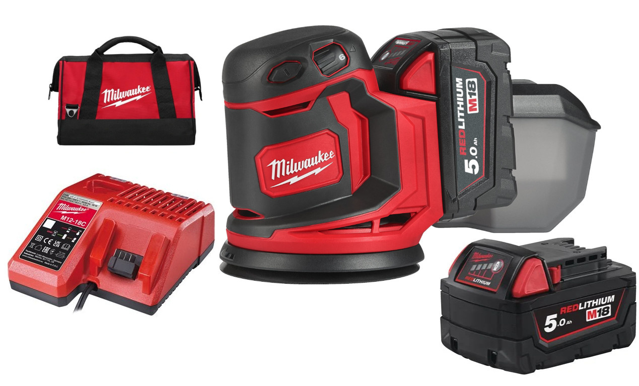 Szlifierka mimośrodowa Milwaukee M18 BOS125-502B - obrazek 1