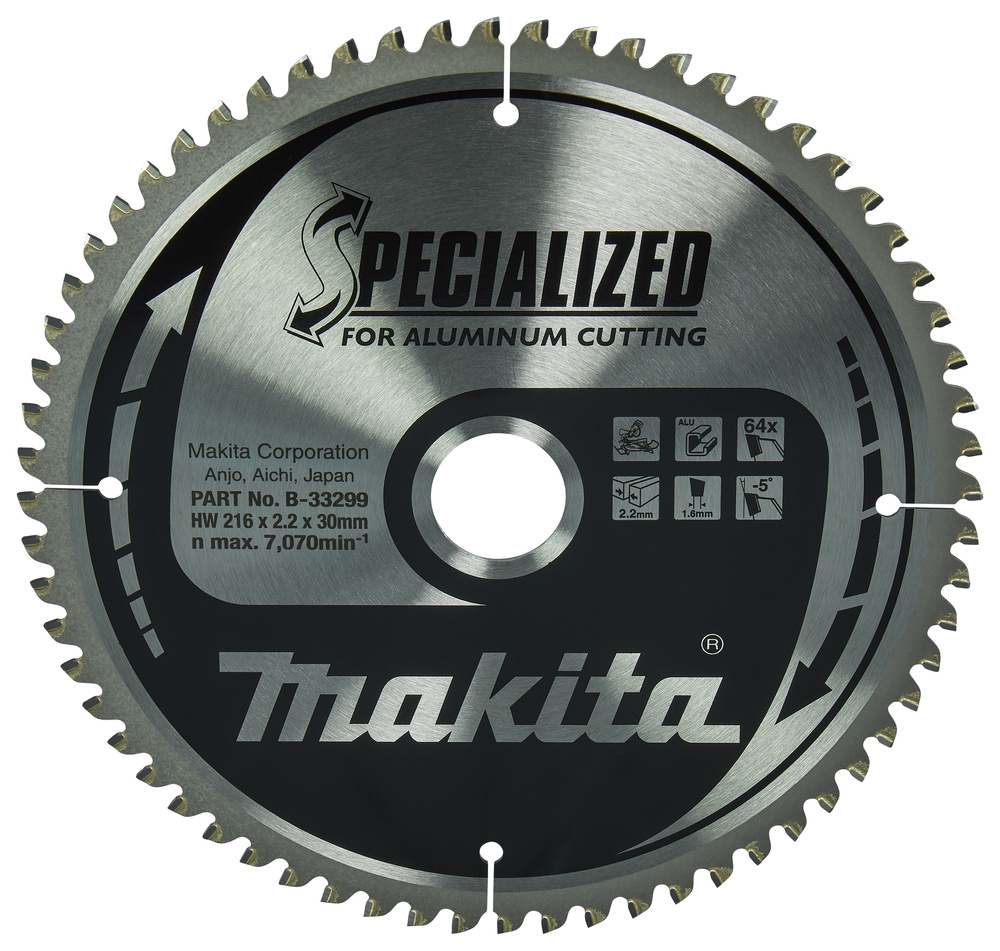 Tarcza tnąca do aluminium T.C.T. 216 x 30 mm, 64Z Makita B-33299