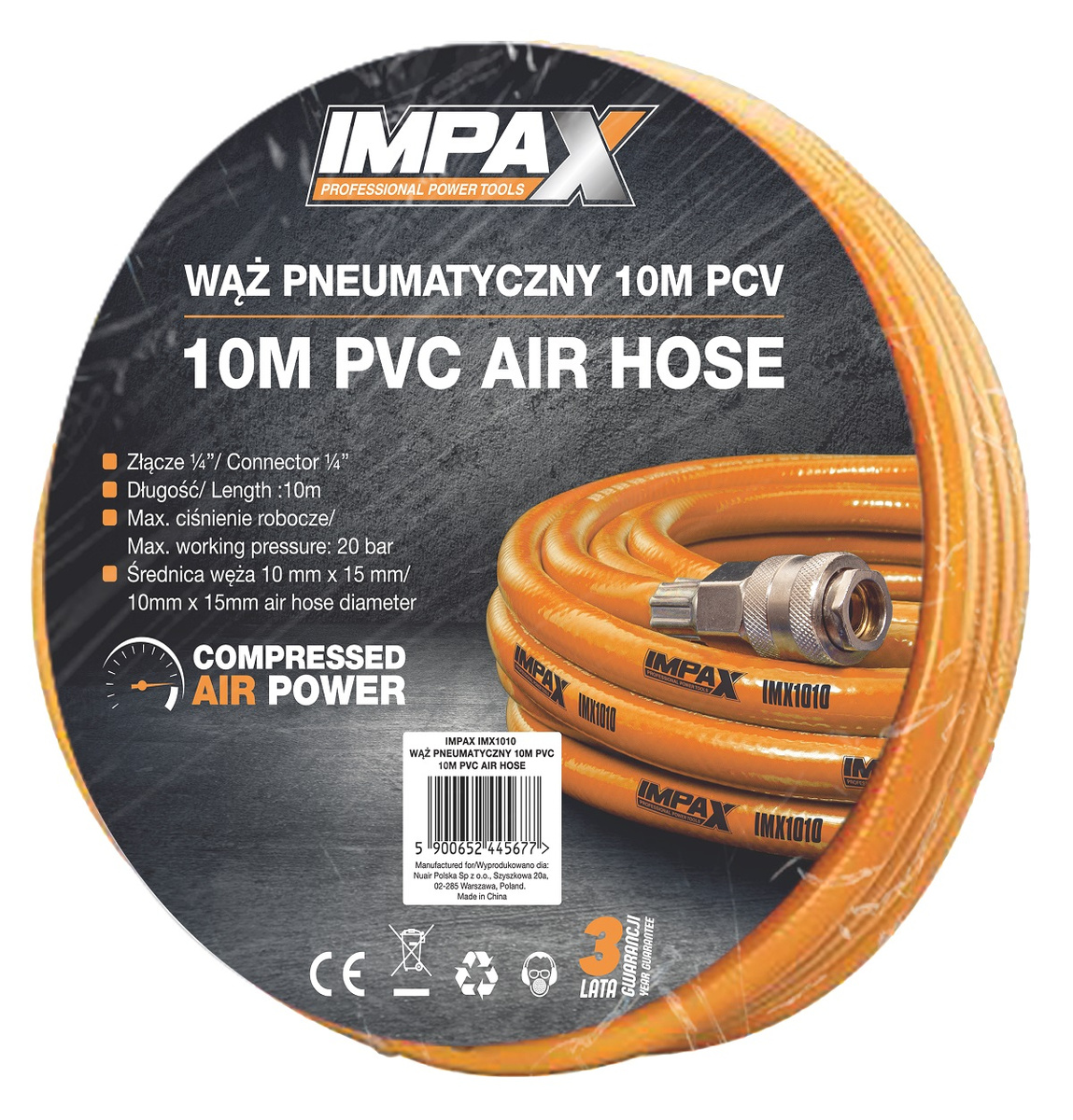 Wąż pneumatyczny 10m PCV IMPAX IMX1010 - obrazek 1
