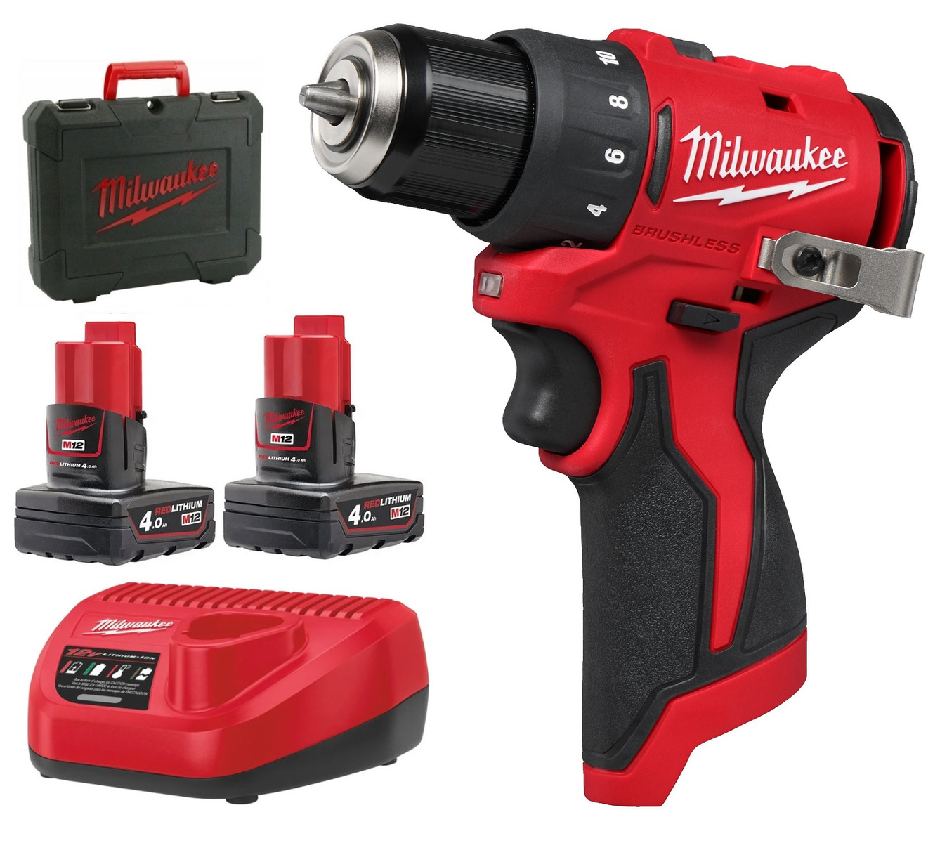 Wiertarko-wkrętarka Milwaukee M12 BLDDRC-402C - obrazek 1