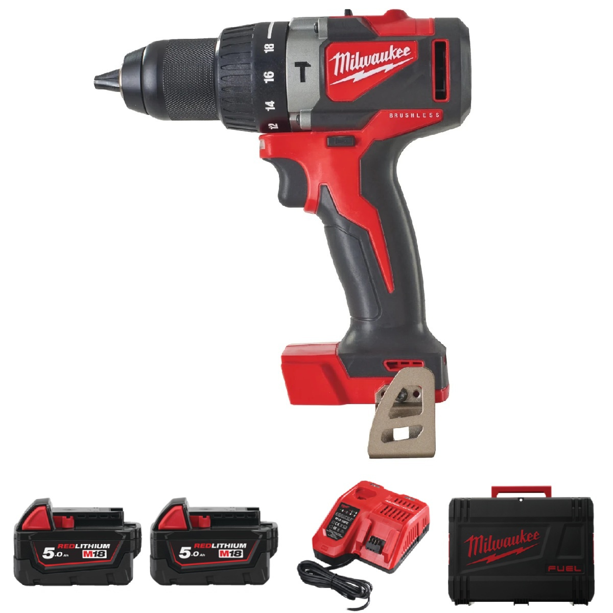 Wiertarko-wkrętarka z udarem Milwaukee M18 BLPD2-502X - obrazek 1