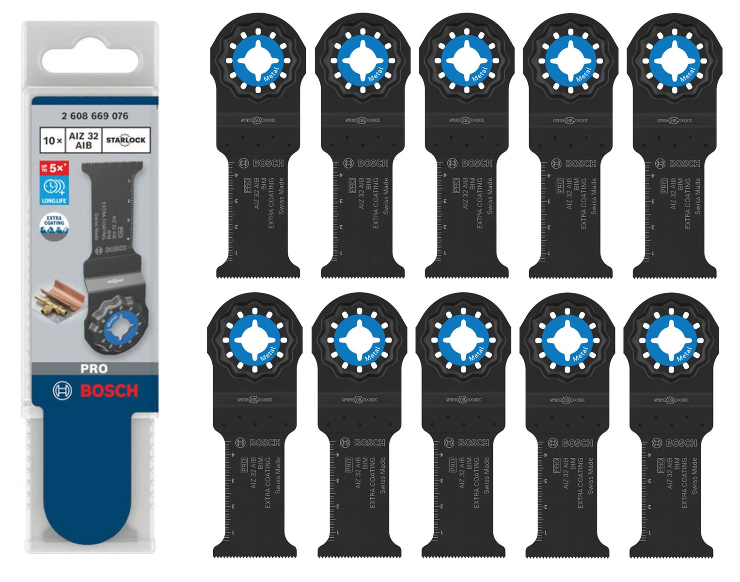 Zestaw 10 szt. brzeszczotów do miedzu Bosch PRO Starlock AIZ 32 AIB 2608669076 - obrazek 1