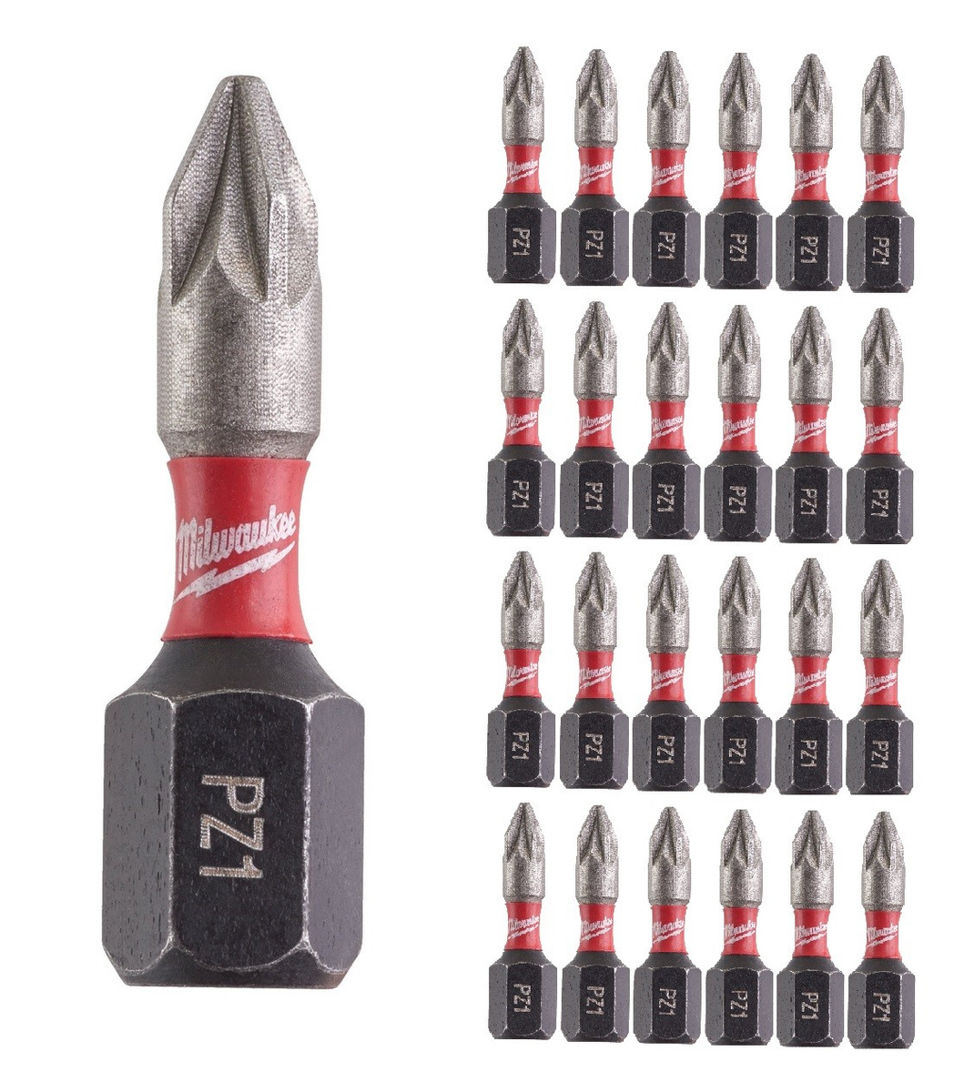 Zestaw 25 szt. bitów udarowych Milwaukee PZ1 25 mm - obrazek 1