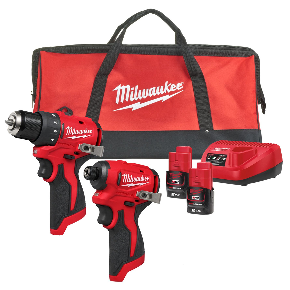 Zestaw elektronarzędzi Milwaukee M12 BLPP2D-202B - obrazek 1