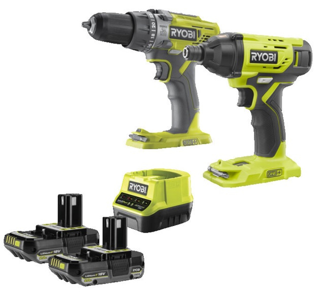 Zestaw elektronarzędzi Ryobi R18CK2-2C20G - obrazek 1