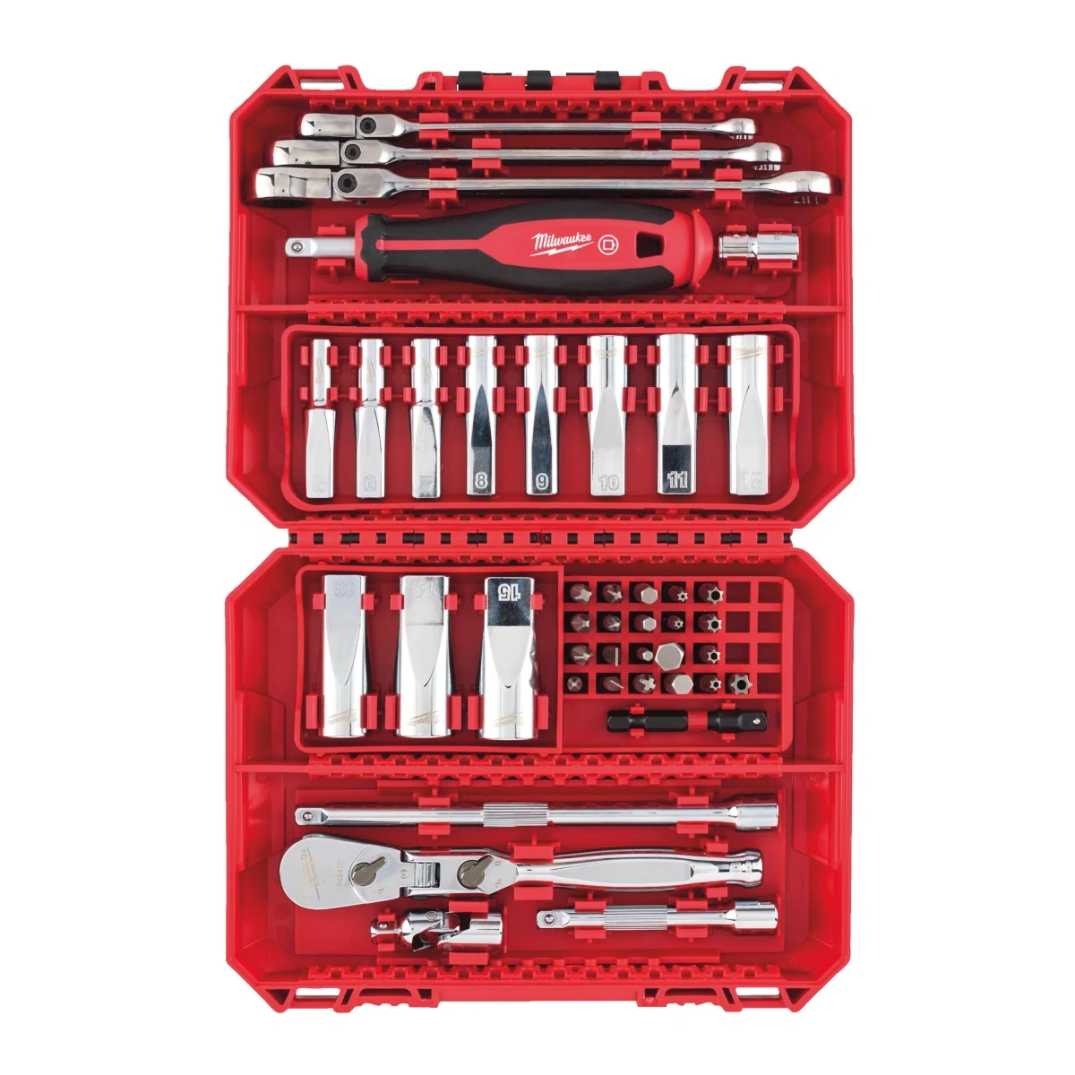 Zestaw kluczy nasadowych z grzechotką Milwaukee 4932498382 - obrazek 1