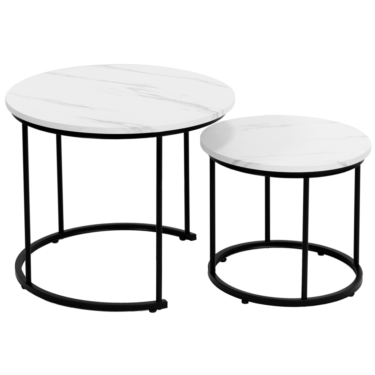 Zestaw stolików Belivio MOCCA White Marble - obrazek 1