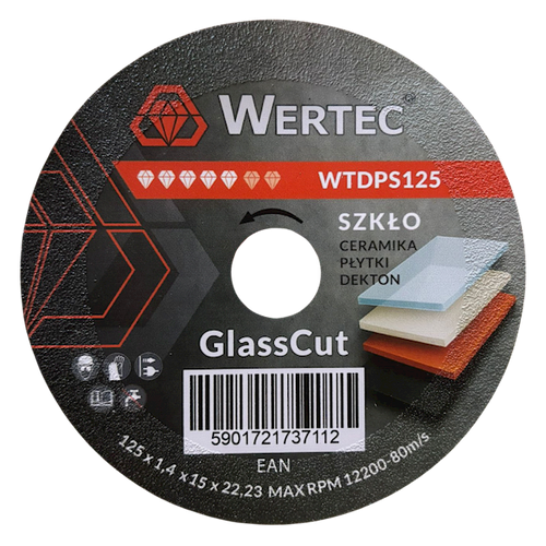 Tarcza diamentowa do płytek i szkła 125 mm Wertec WTDPS125 - obrazek 1