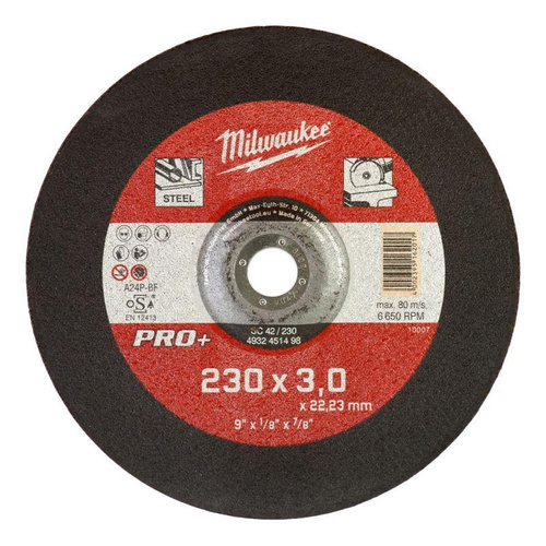 Tarcza tnąca do cięcia metalu 230x3x22,23mm Milwaukee 4932451498
