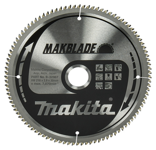 Tarcza tnąca do drewna 216 x 30 mm, 100Z Makita B-32867 - obrazek 1
